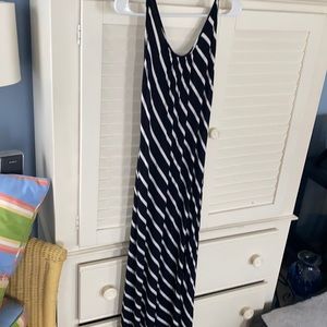 Olivaceous Black & White Striped Maxi Dress Sz M